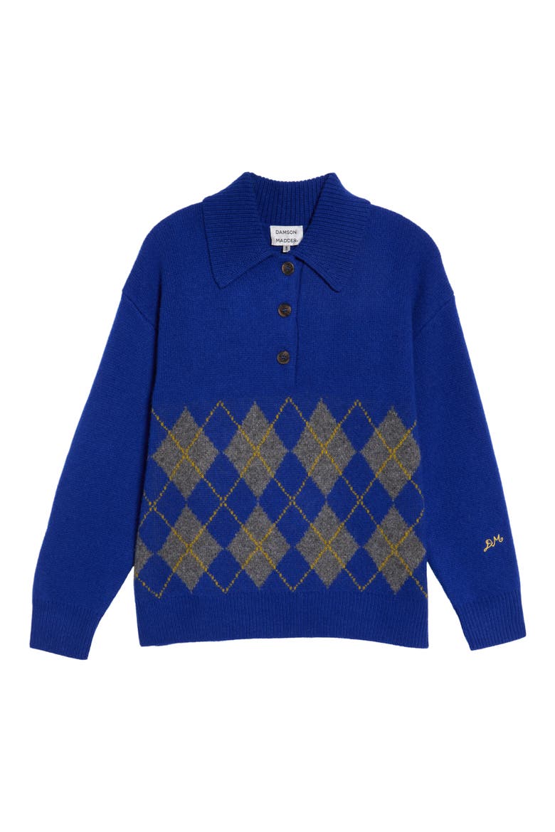 Saskia Wool Rugby Sweater, Alternate, color, COBALT