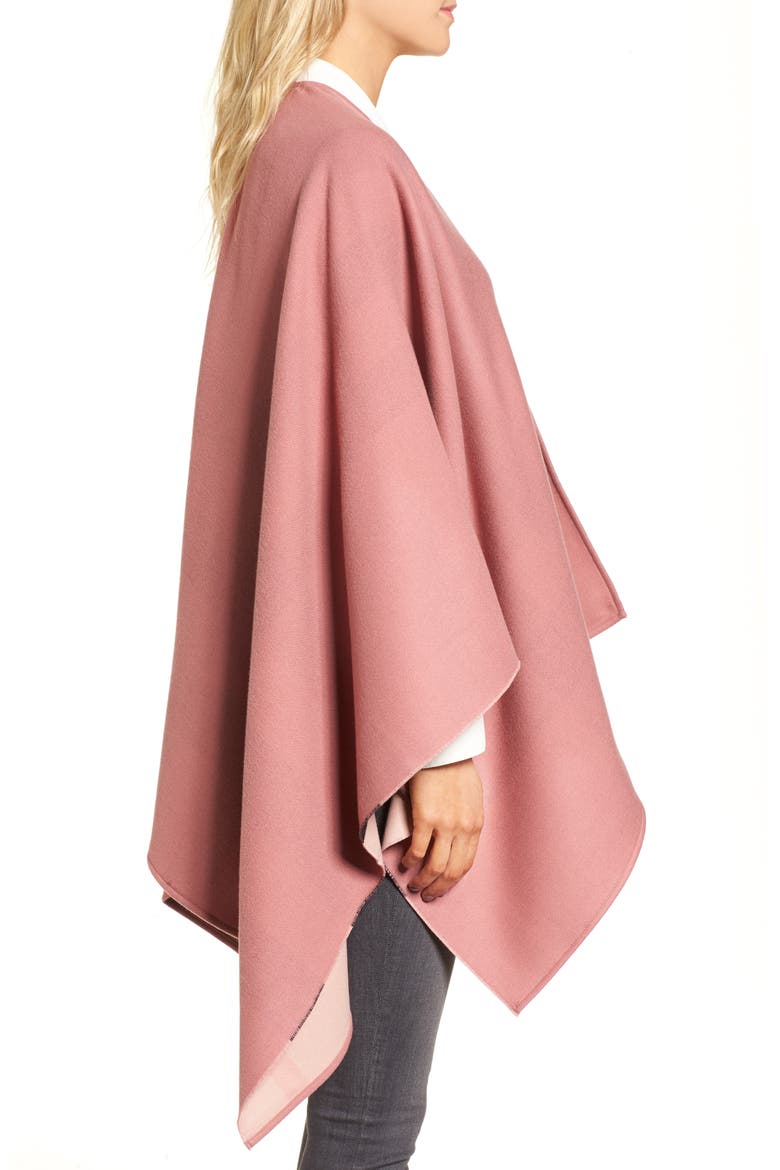 Merino Wool Reversible Wrap, Alternate, color, ASH ROSE