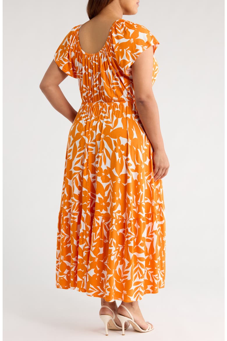 Liquid Jersey Maxi Dress, Alternate, color, PETAL PRINT IN ARANCIA