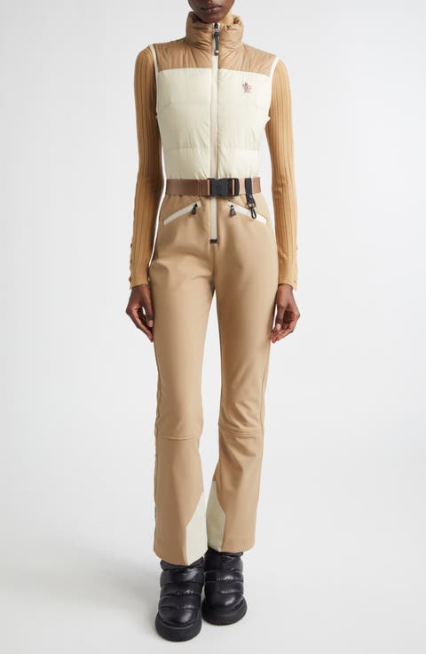 Colorblock Down Ski Suit