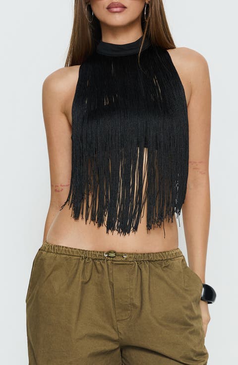 Zephyrine Fringe Halter Neck Bralette