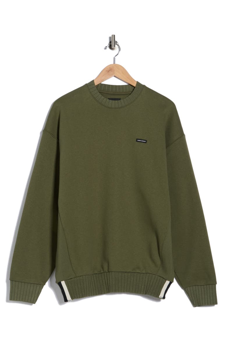 Under Armour Icon Heavy Rib Sweatshirt, Alternate, color, Marine Od Green