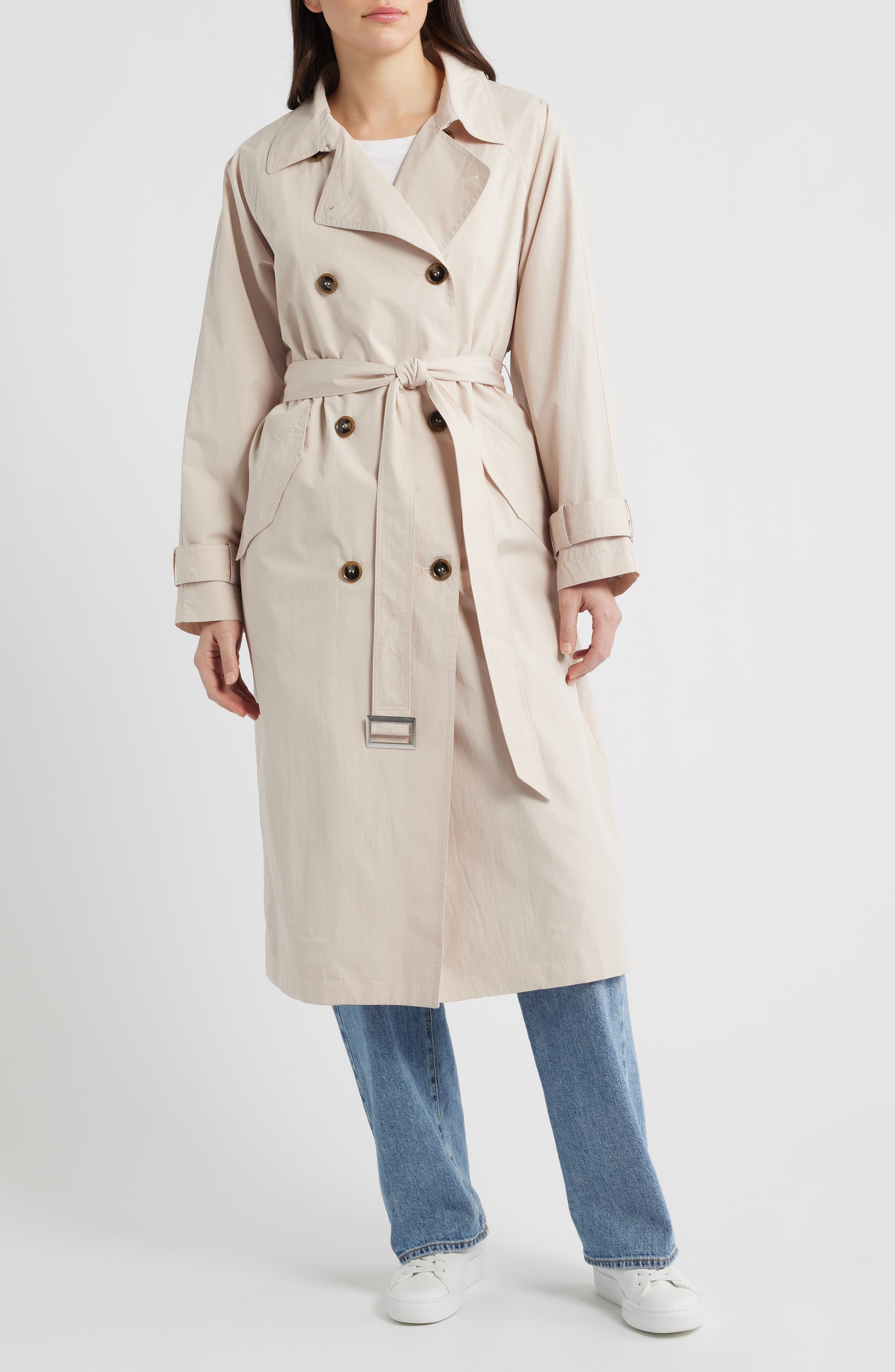 Long Double Breasted Trench Coat - image 3