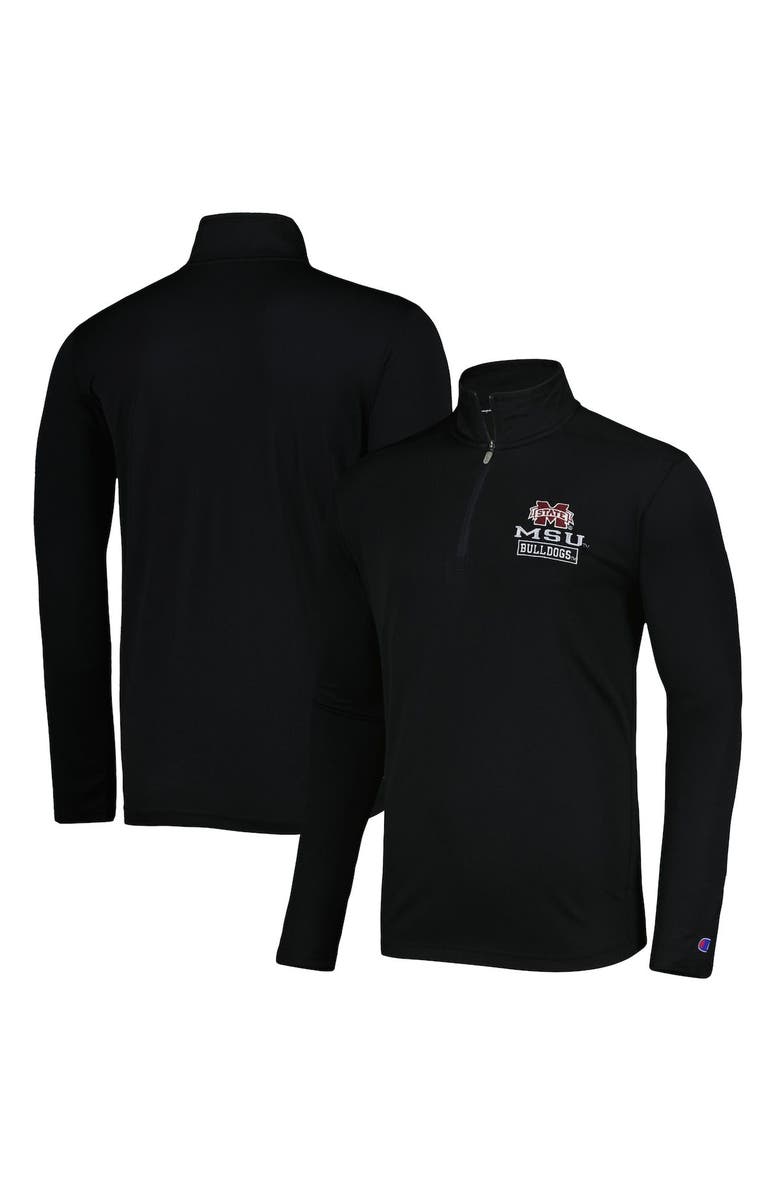 Champion Men's Champion Black Mississippi State Bulldogs Textured Quarter-Zip Jacket, Main, color, 