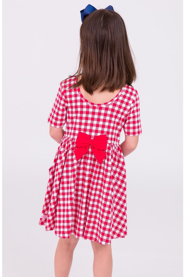 Gingham Cotton Dress, Alternate, color, RED GINGHAM