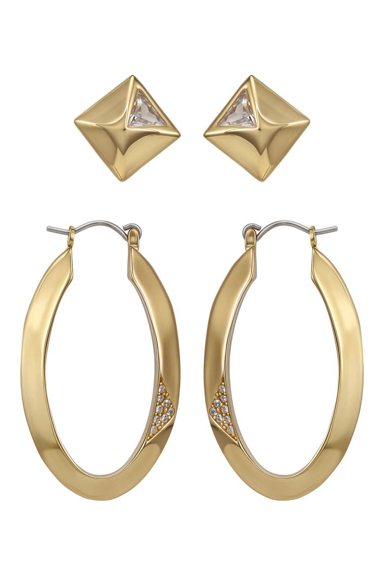 Set of 2 Assorted Earrings, Main, color, GOLD