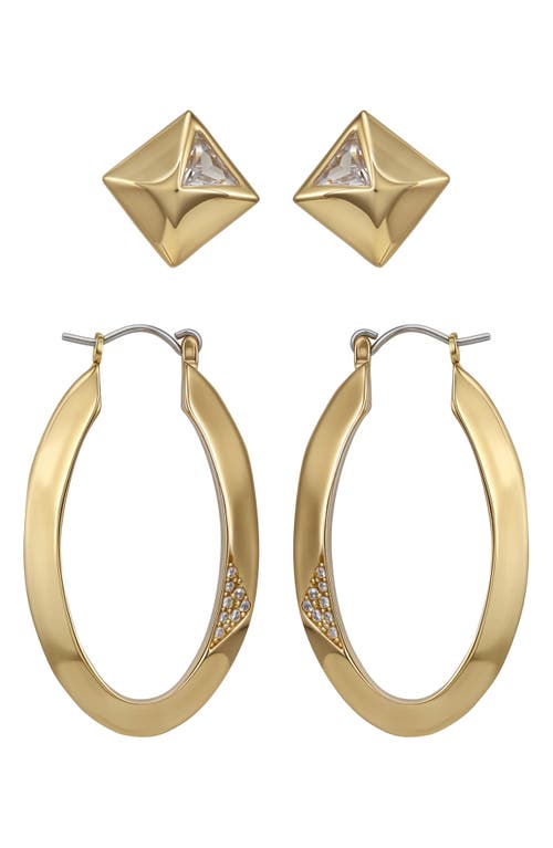 Vince Camuto Set Of 2 Assorted Earrings In Gold
