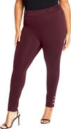City Chic Edith Button Tab Skinny Pants