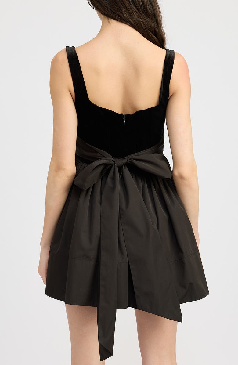 En Saison Mckenna Velvet & Poplin Minidress, Alternate, color,