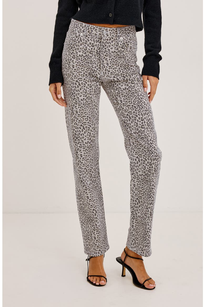 Topanga Straight Leg Jeans, Alternate, color, ECRU CHEETAH