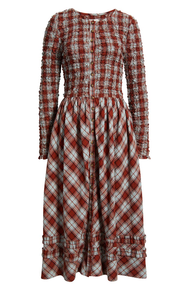 Damson Madder Posey Cardi Long Sleeve Organic Cotton Midi Dress, Alternate, color, Blue