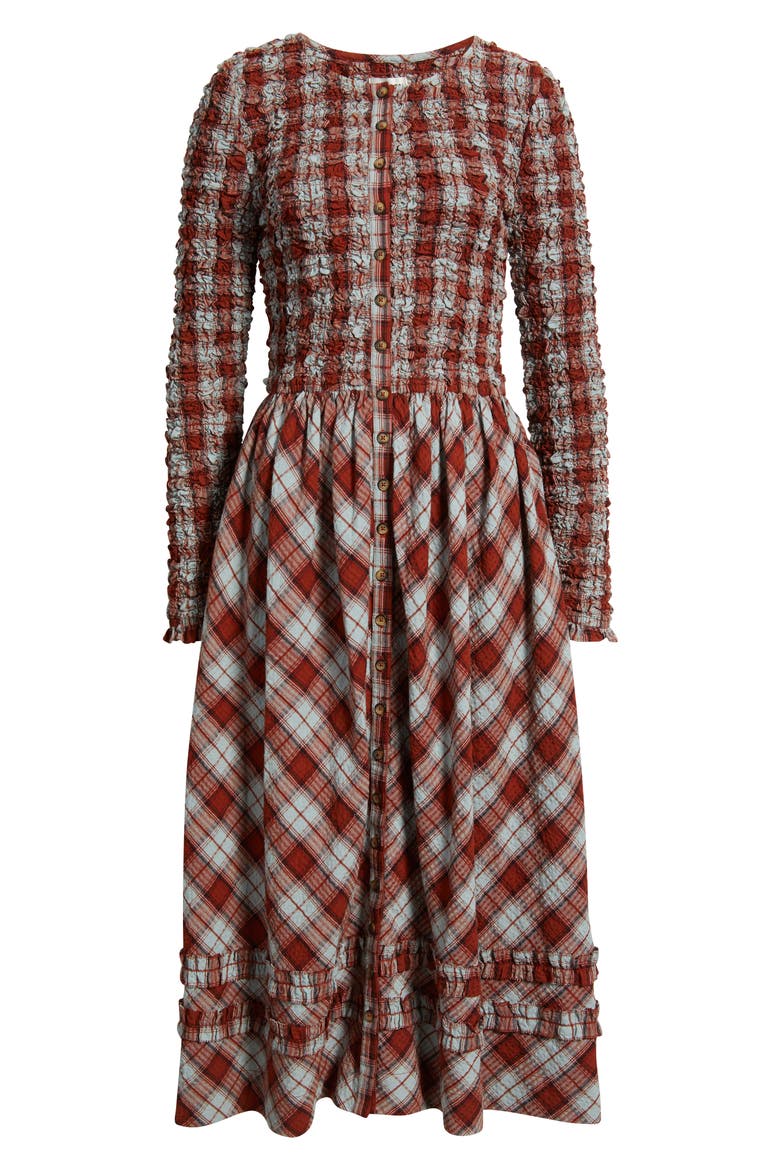long sleeve cotton midi dress Savor the Season 100% Cotton Ivory Long Sleeve Midi Dress