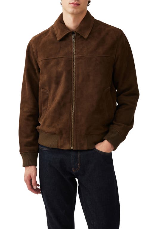 Rodd & Gunn Redvale Suede Bomber Jacket in Pecan 