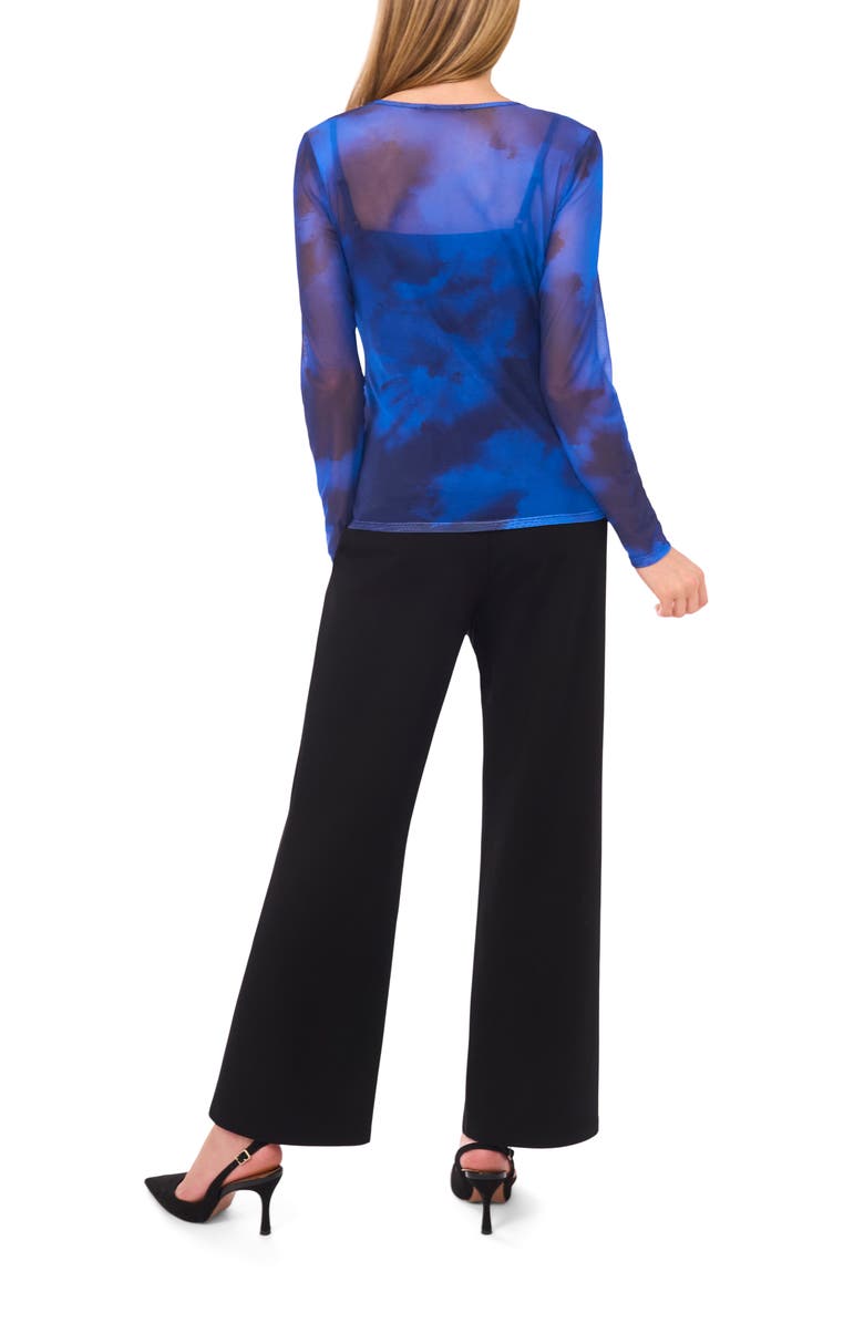 Halogen<sup>®</sup> Dye Long Sleeve Mesh Shirt, Alternate, color, Opulant Blue