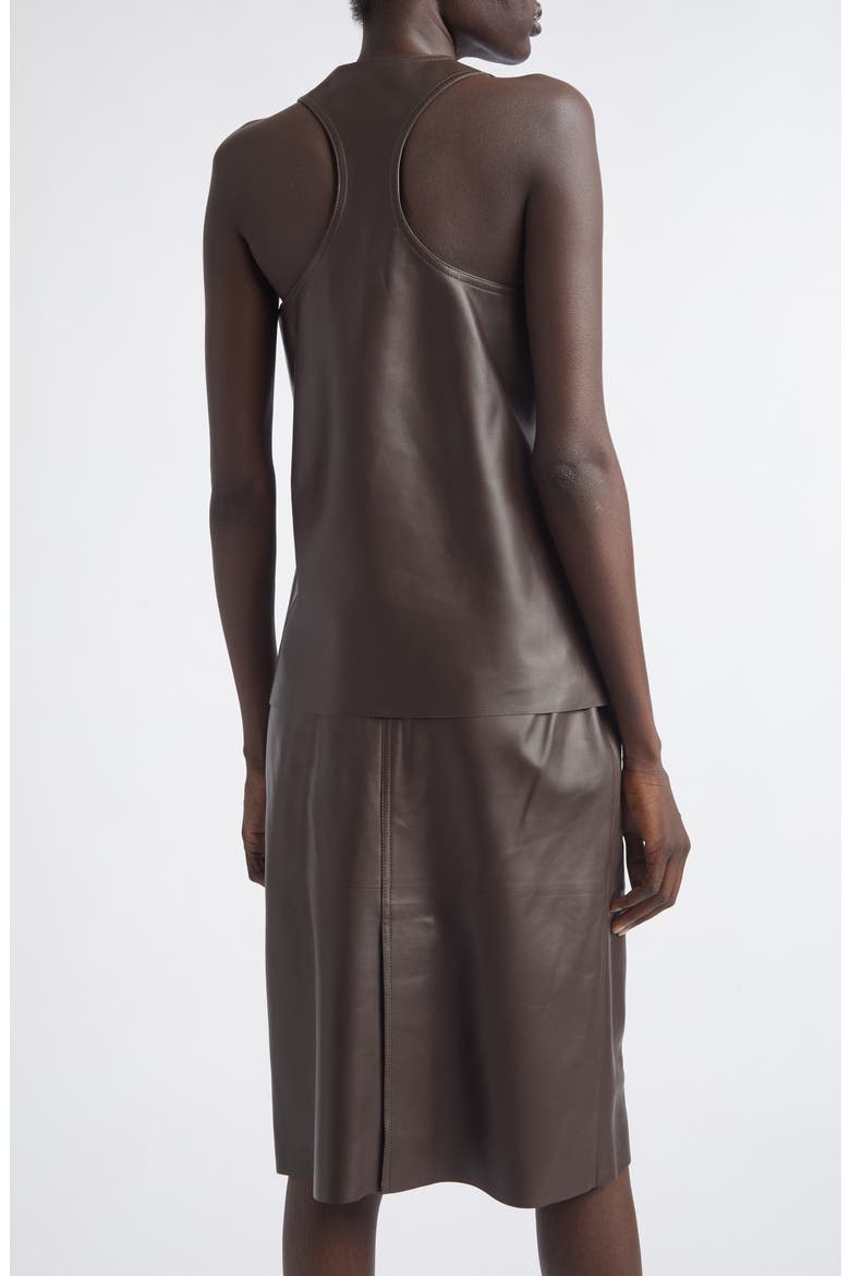 Racerback Napa Leather Tank, Alternate, color, EXPRESSO