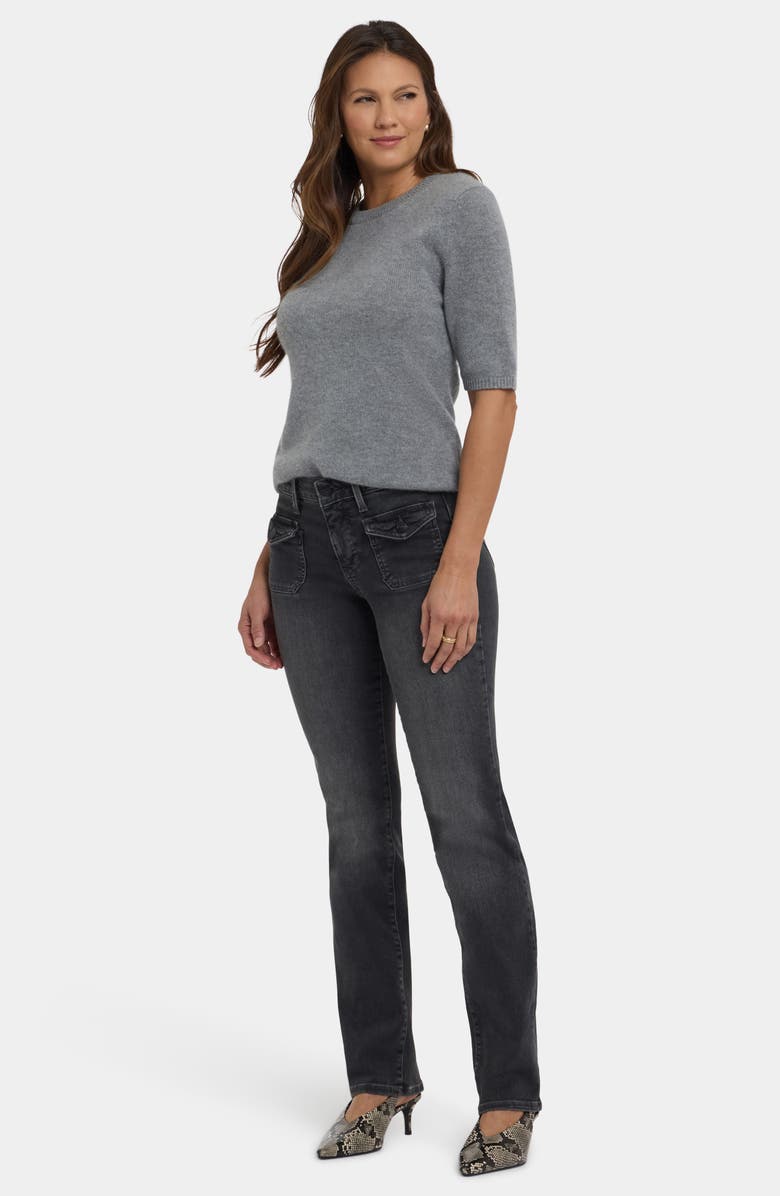 NYDJ Marilyn Flap Pocket Straight Leg Jeans, Alternate, color, Gloomy Marais