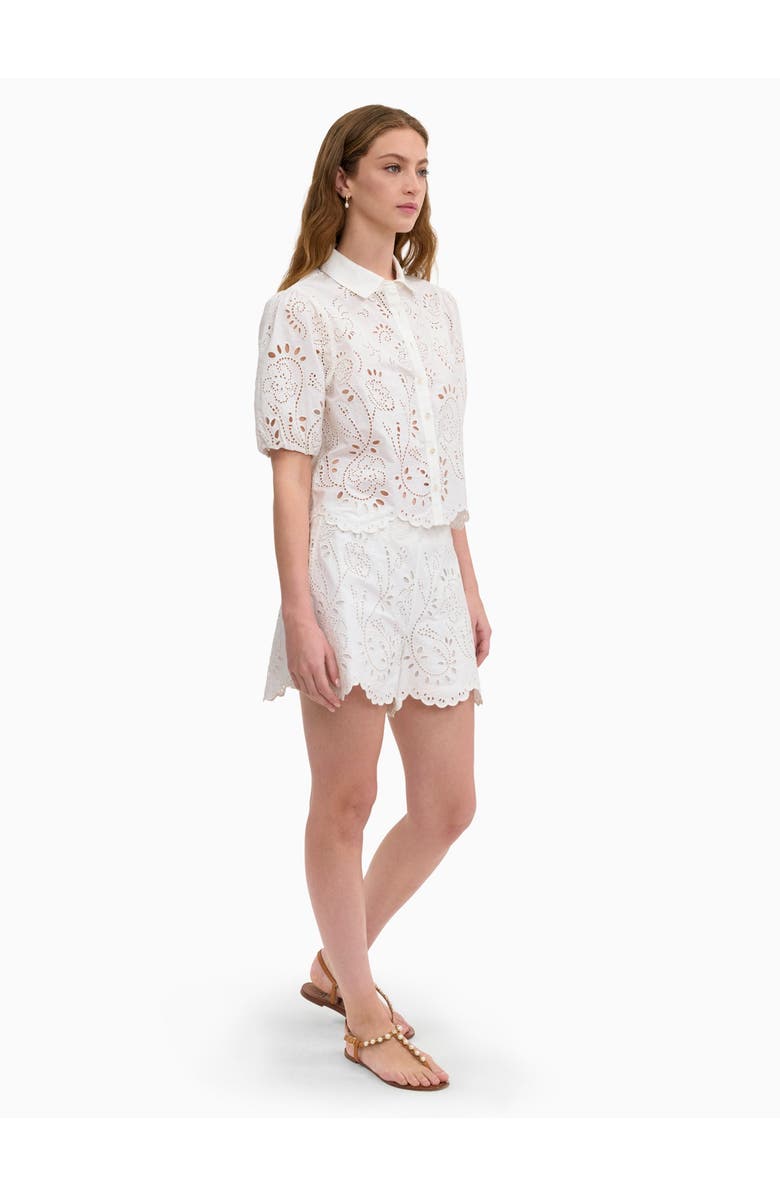 Rebecca Taylor Brielle Poplin Eyelet Short, Alternate, color, Ivory