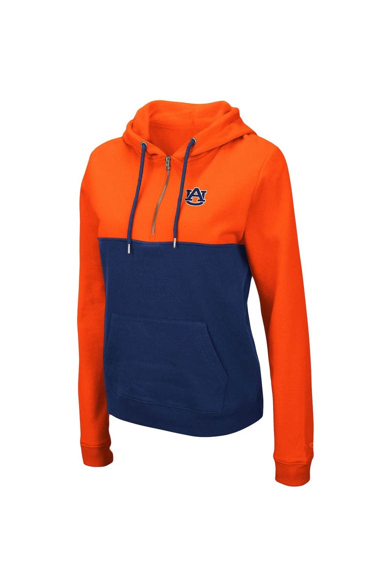 Women's Colosseum Orange/Navy Auburn Tigers Aidan Lightweight Half-Zip Hoodie, Alternate, color, Orange