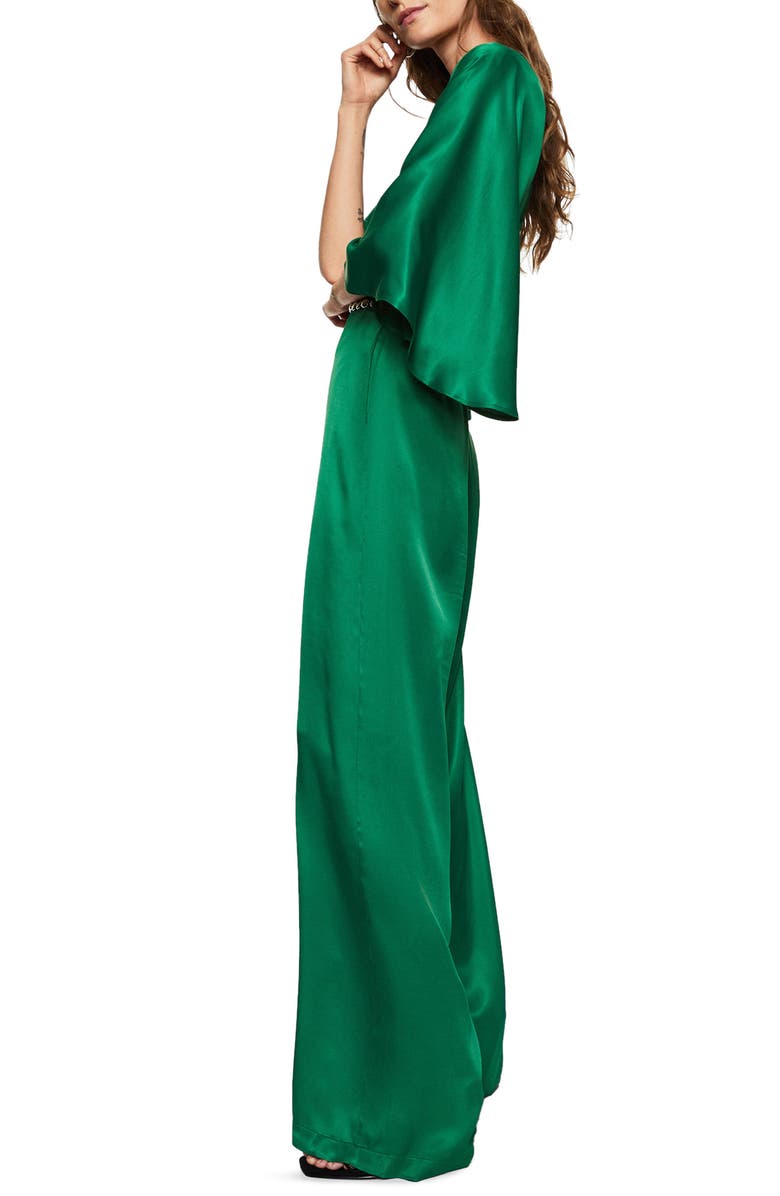 MANGO Wide Leg Satin Jumpsuit, Alternate, color,