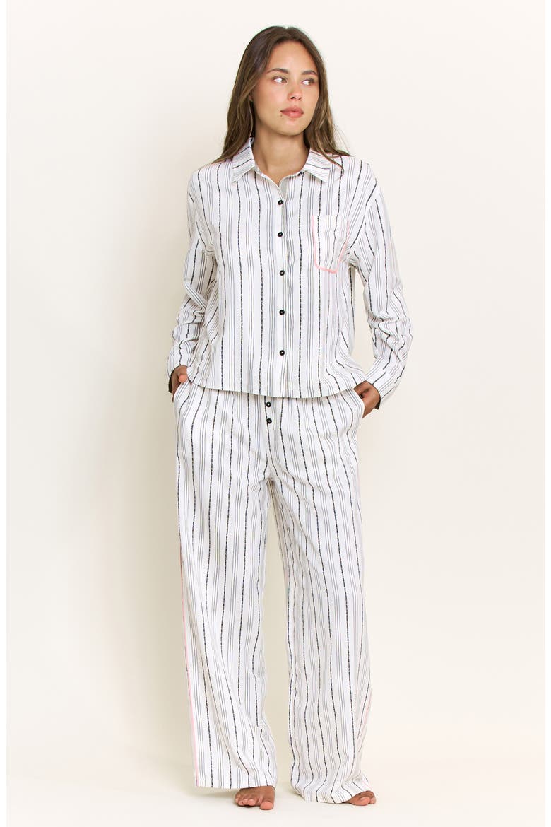 Nap Era Striped Long Sleeve Pajama Top, Alternate, color, IVORY STRIPE