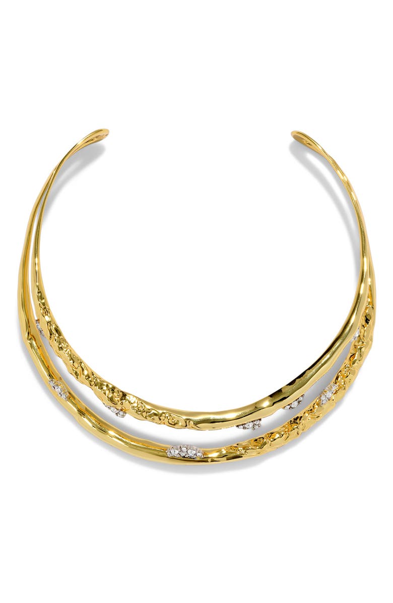 Alexis Bittar Brut Crystal Thorned Open Collar Necklace, Main, color,