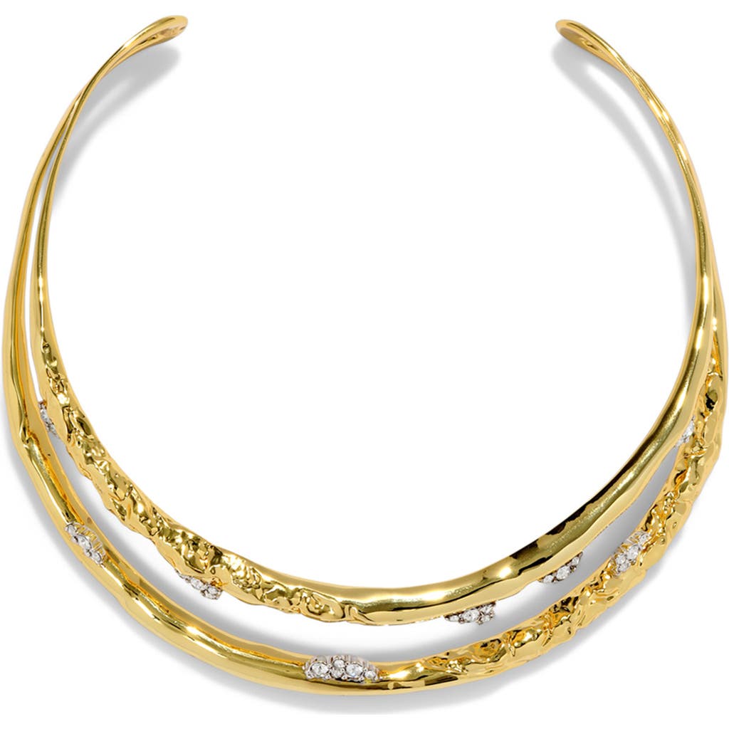 Alexis Bittar Brut Crystal Thorned Open Collar Necklace In Crystals