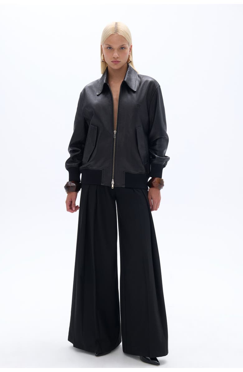 Nocturne Leather Bomber Jacket, Alternate, color, 