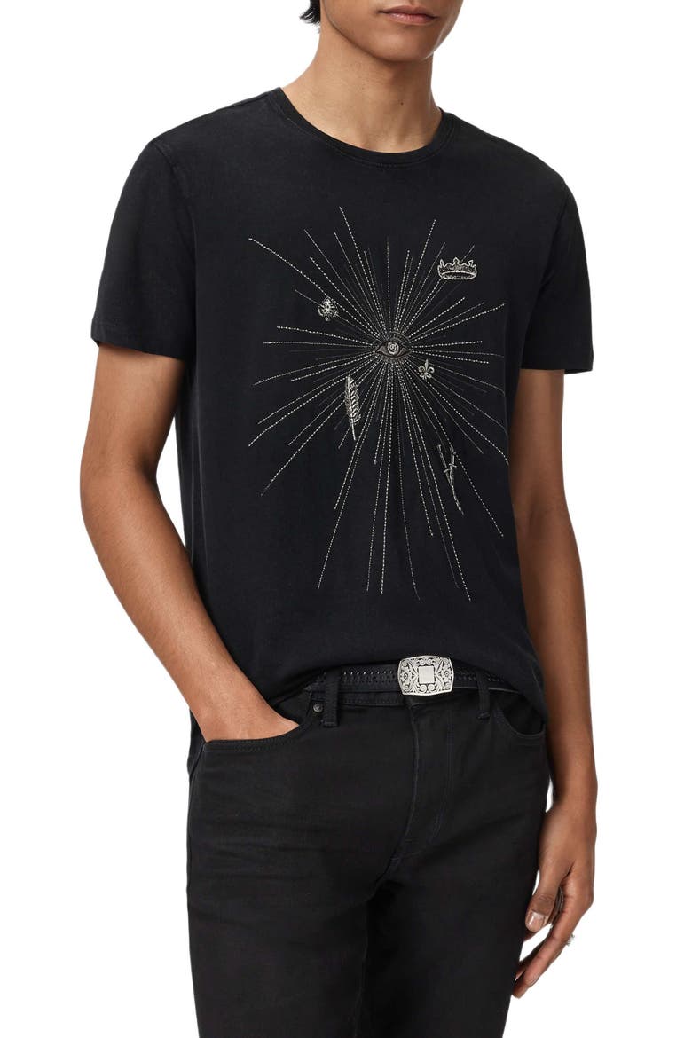 Eye & Element Embroidered Graphic T-Shirt, Main, color, BLACK