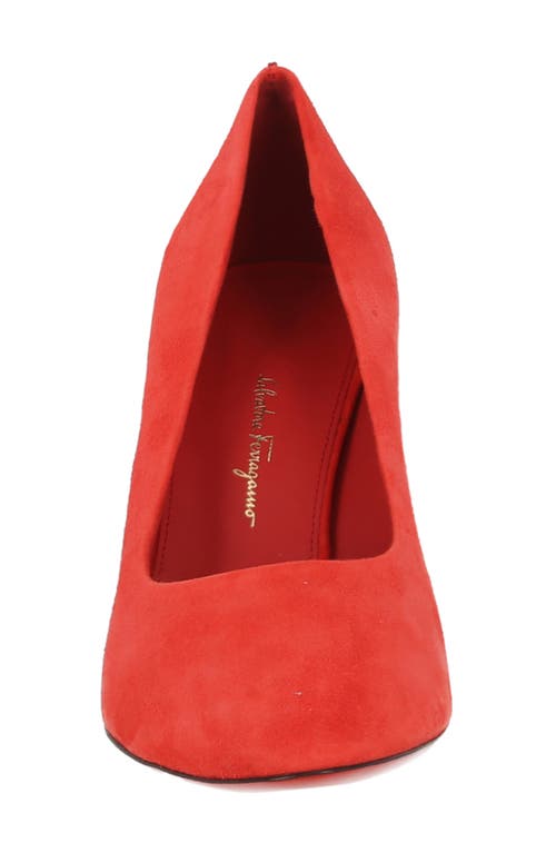Ferragamo Pumps Judy Suede Orange In Red