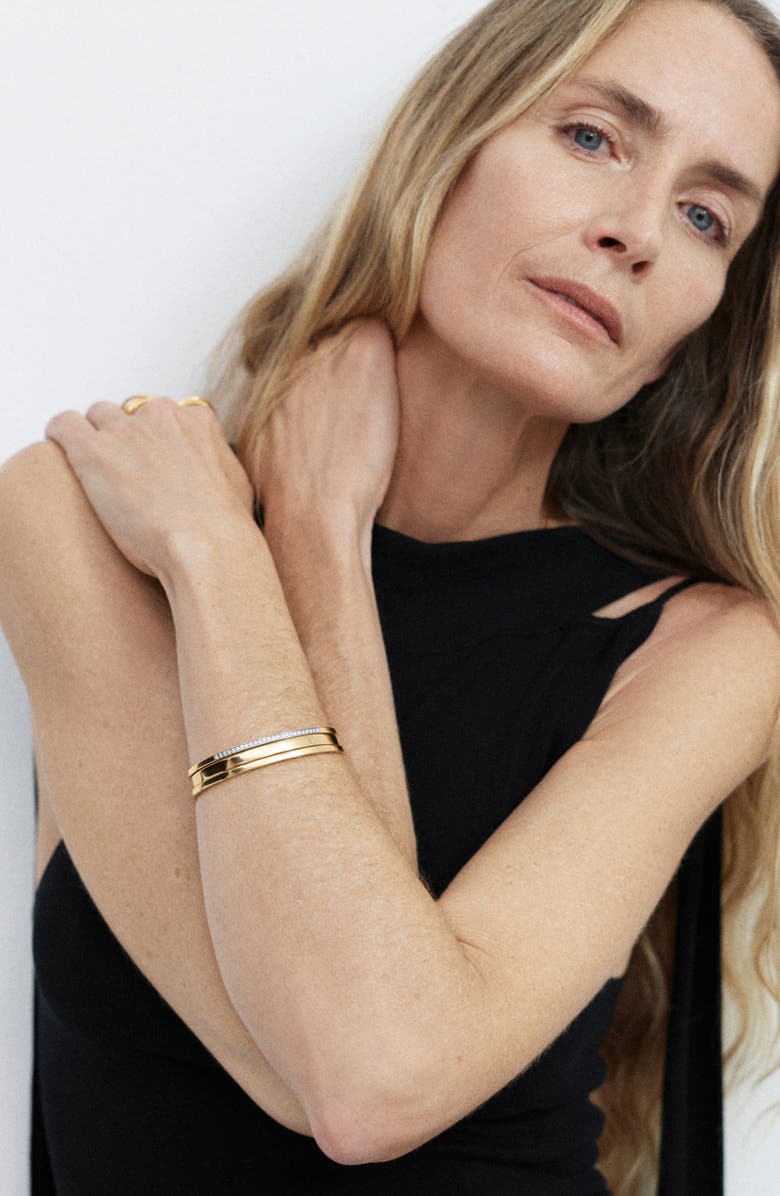 Monica Vinader Essential Lab Grown Diamond Bangle, Alternate, color, 18K Gold Vermeil / Diamond