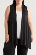 24seven Comfort Apparel Open Front Sidetail Stretch Vest