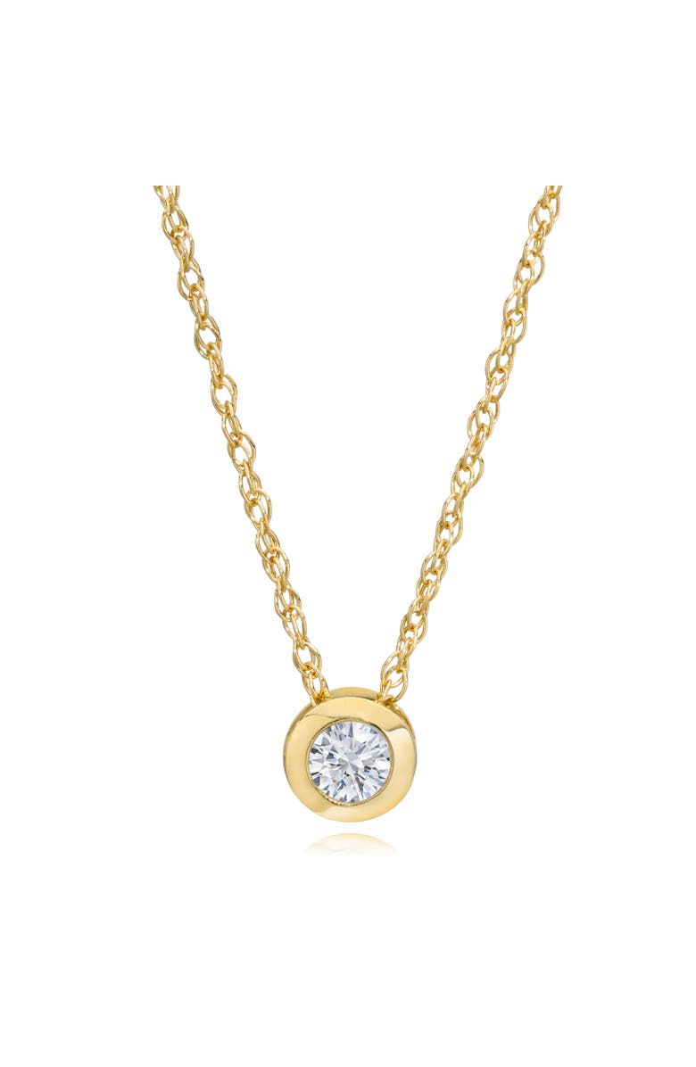 Bliss Diamond 3/8ct Lab Grown Bezel Solitaire Diamond Pendant 14k Gold Necklace, Alternate, color,