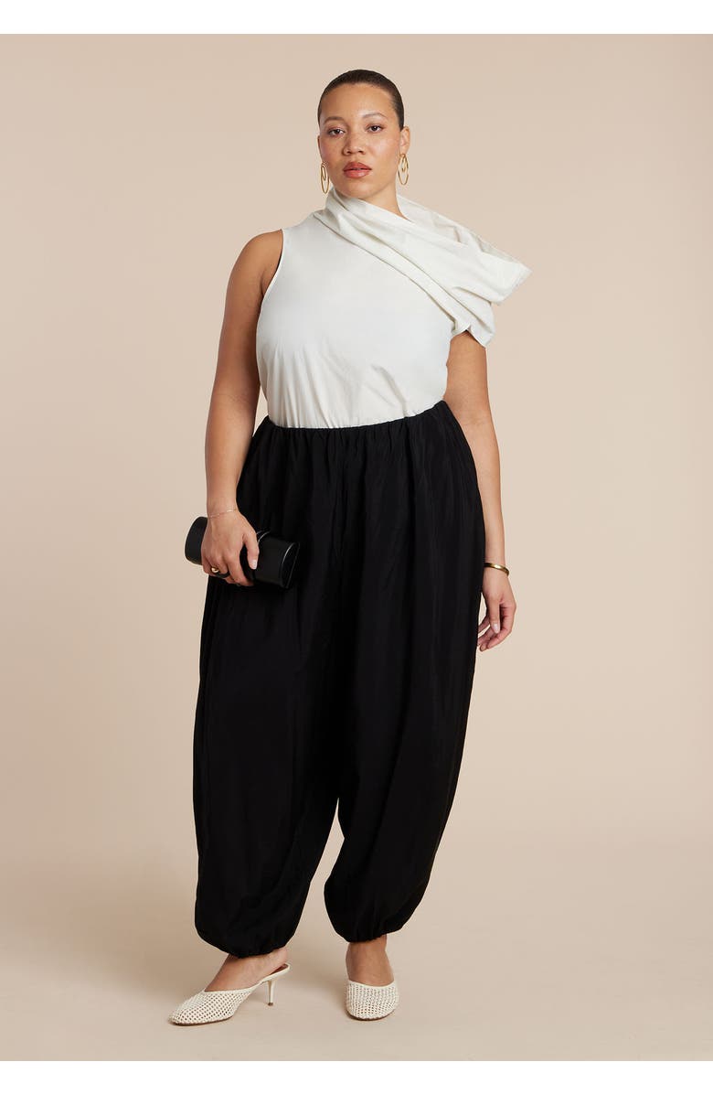 ELOQUII Draped Neck Sleeveless Top, Alternate, color, Dew