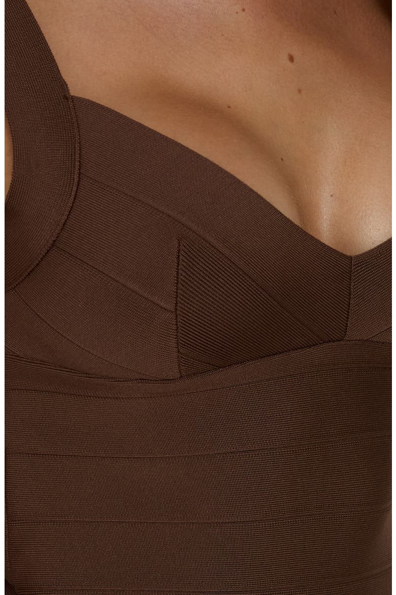 Justina Sleeveless Bandage Minidress, Alternate, color, BROWN