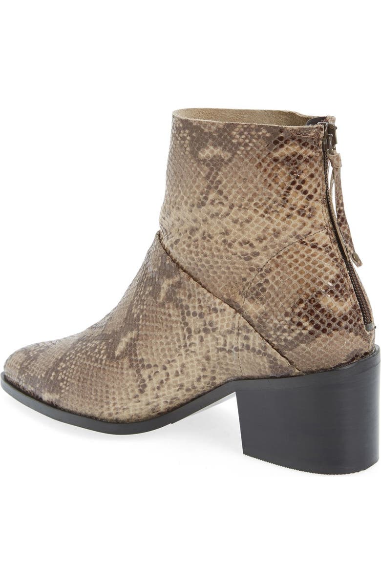 Topshop 'Midnight' Snake Embossed Ankle Boot, Alternate, color,