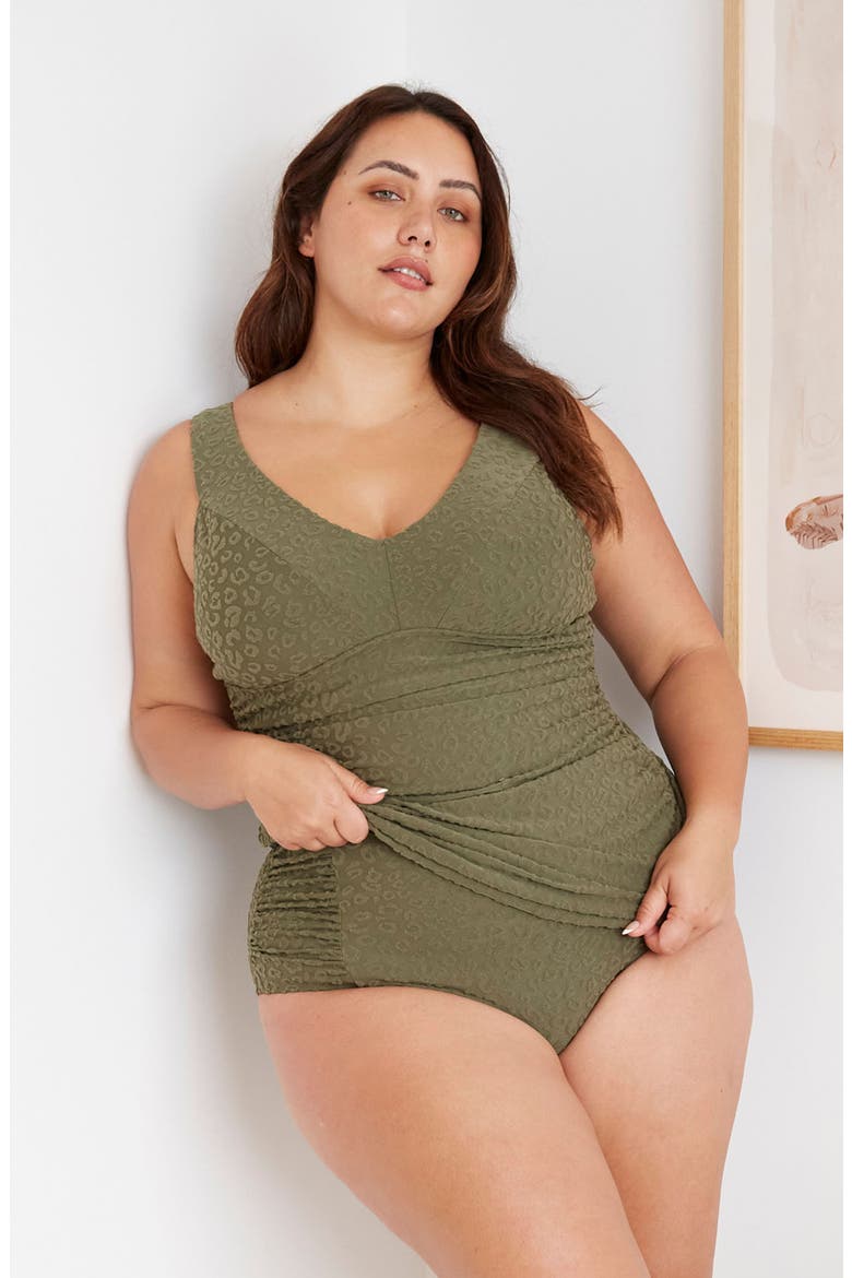 Magritte Tankini Top, Alternate, color, KHAKI