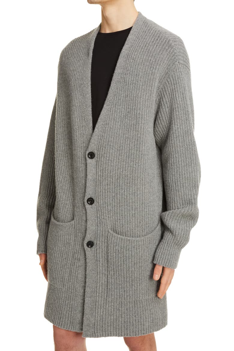 Timo Rib Oversize Alpaca & Wool Blend Cardigan, Alternate, color, GREY