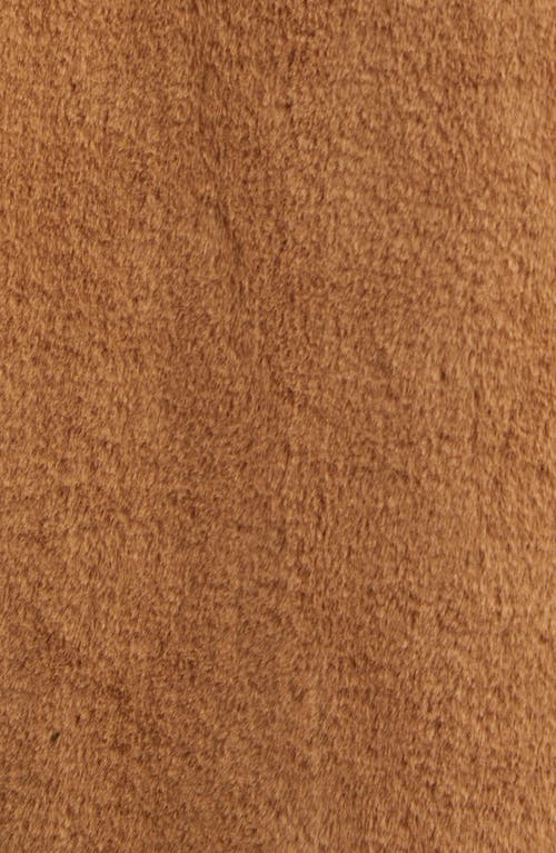 Herno Faux Fur Short Coat With High Collar In Brown
