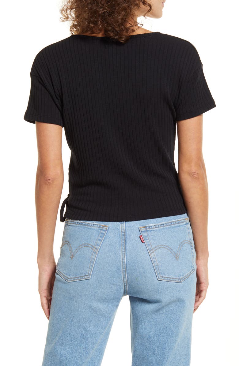 Madewell Ribbed Wrap Crop Top, Alternate, color,