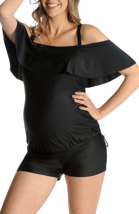 Ruffle Maternity Tankini Top