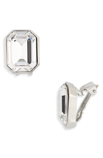 Kenneth Jay Lane Crystal Clip-on Earrings In White