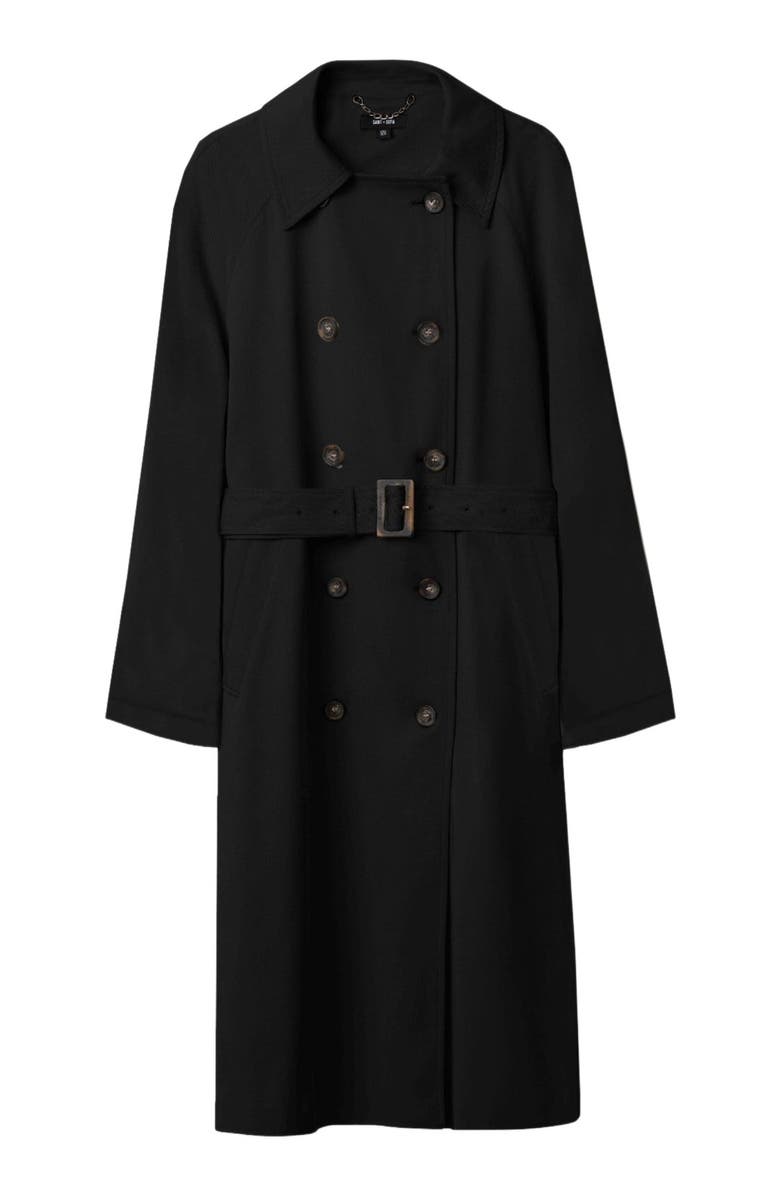 Saint + Sofia Marion Double Breasted Trench, Alternate, color, Black