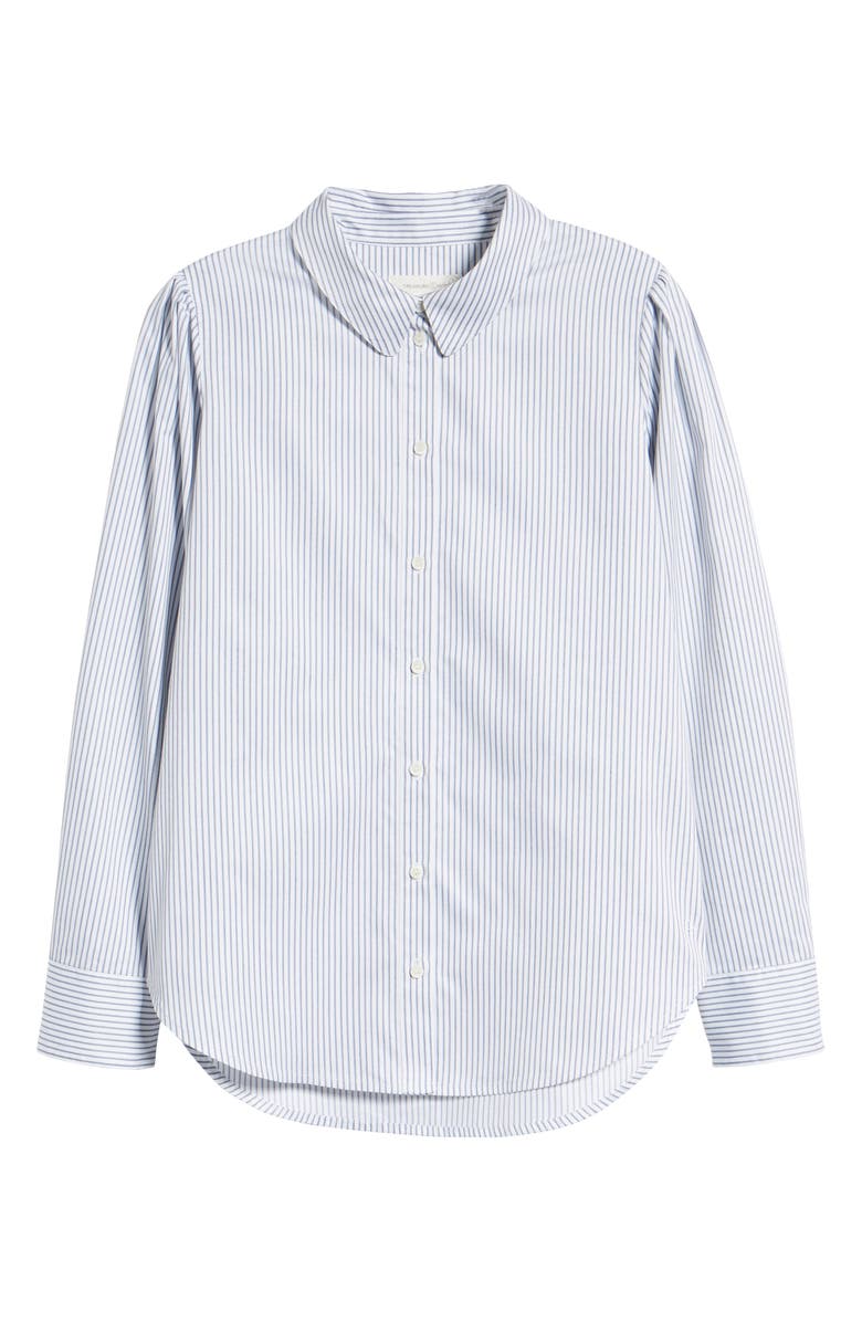 Treasure & Bond Pleated Sleeve Stripe Shirt, Alternate, color, 
