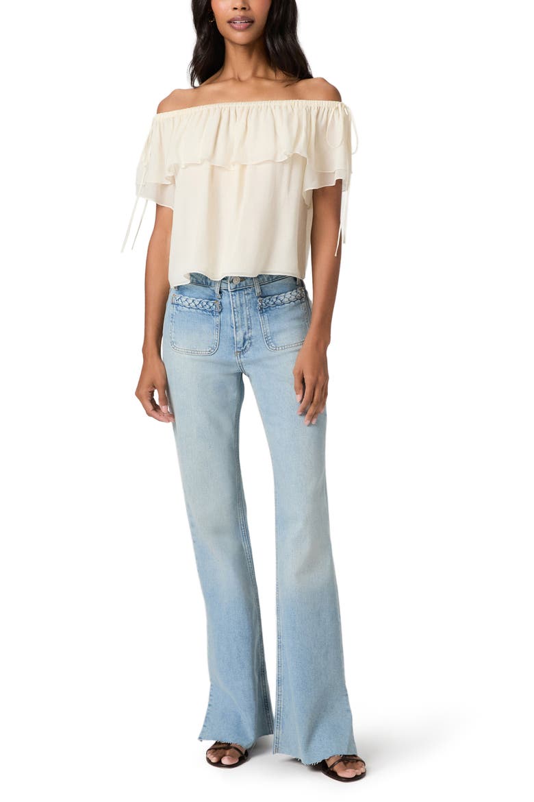 Golden Off the Shoulder Top, Alternate, color, ANTIQUE WHITE