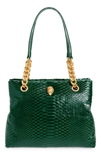 Kurt Geiger London Kensington Croc Embossed Leather Tote In Green