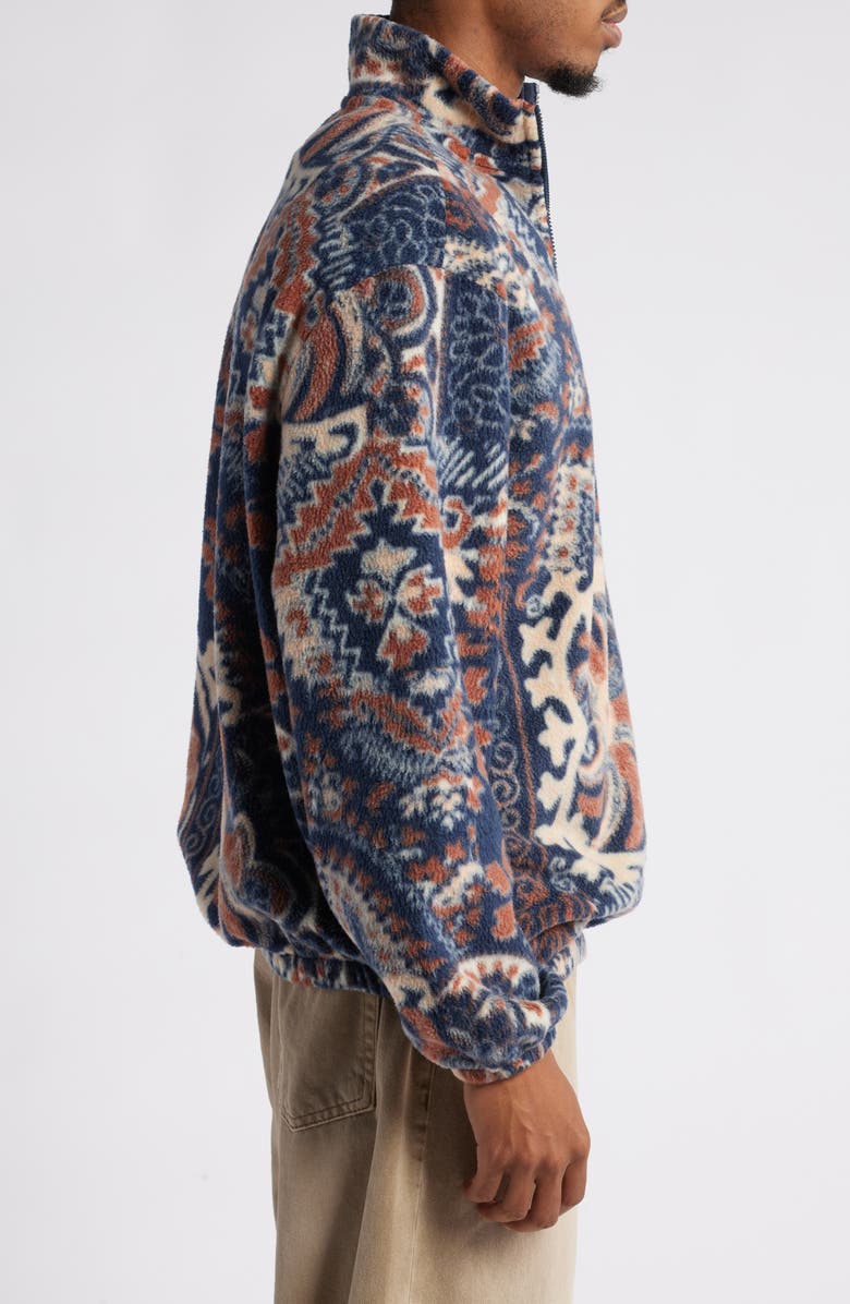 BDG Urban Outfitters Paisley Fleece Half Zip Pullover, Alternate, color, 