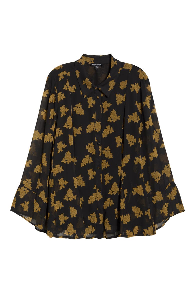 Chiffon Shirt, Alternate, color, BLACK/ GOLD HEIRLOOM