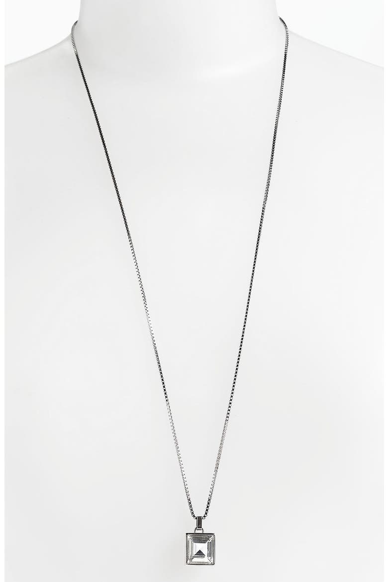 Michael Kors 'Cocktail Party' Pendant Necklace, Main, color, CLEAR CRYSTAL/ SILVER