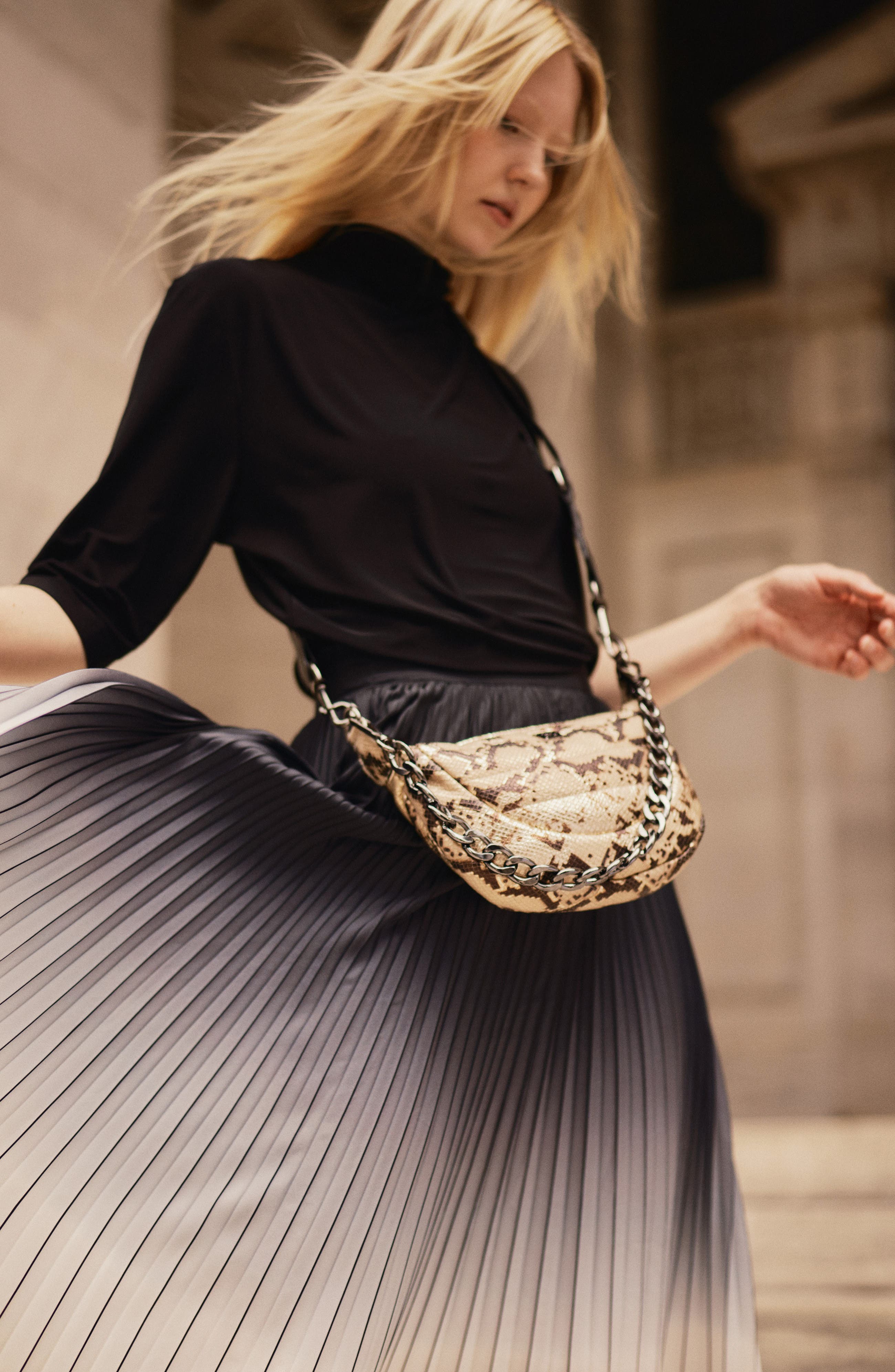 Tiny Dancer Snakeskin Embossed Leather Crossbody Bag, Main, color, PYTHON LUXE