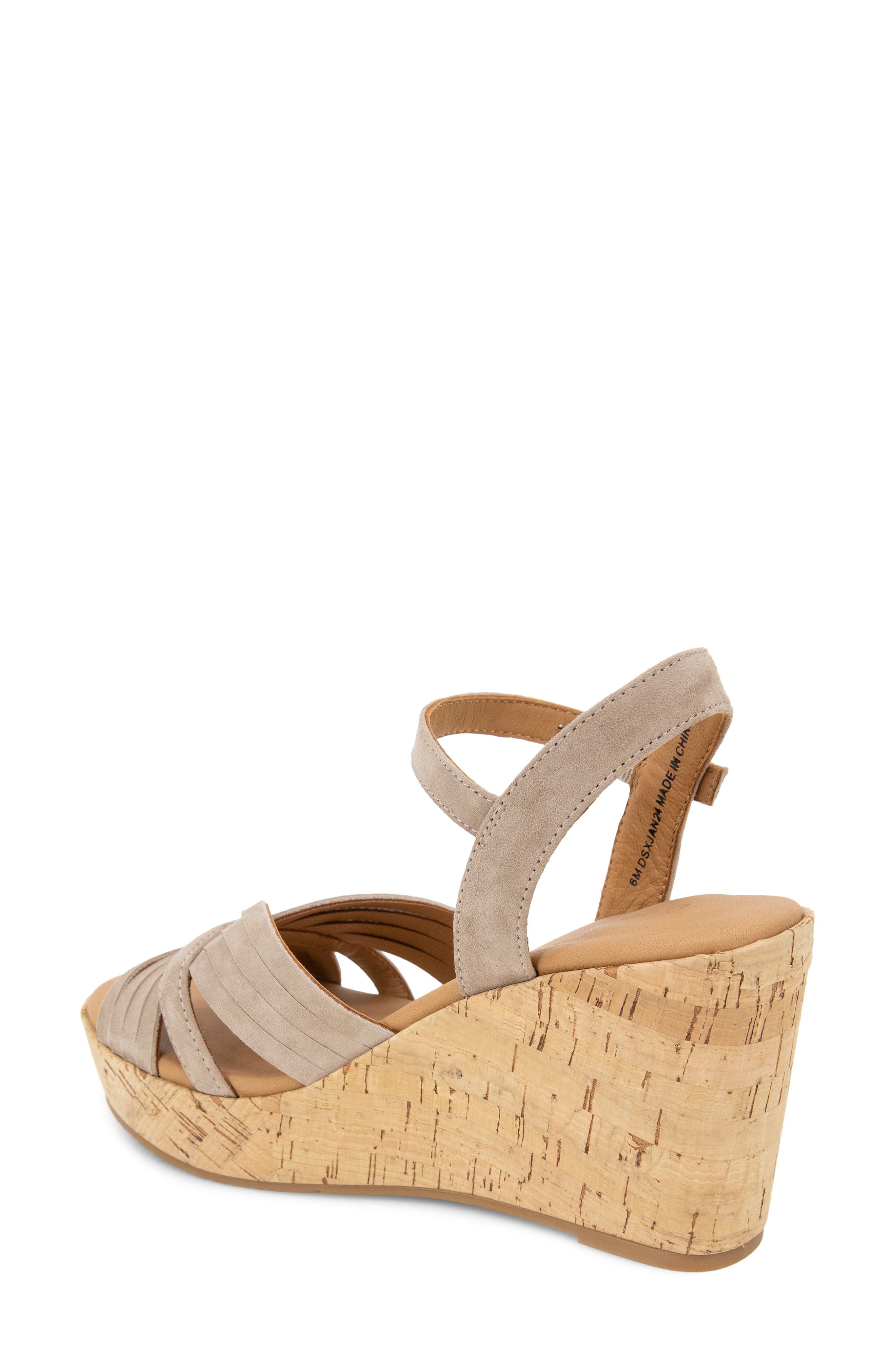 Gentle Souls Nomi Ankle Strap Platform Wedge Sandal, Alternate, color, Mushroom Suede
